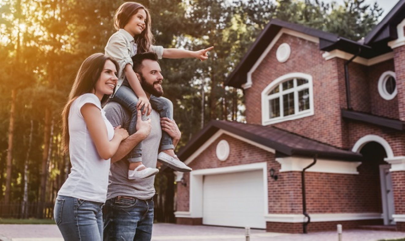portrait of family standing together